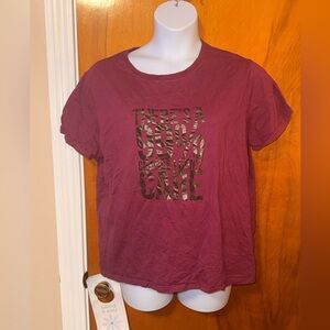 SHEIN Purple Graphic Tee with Bold Print